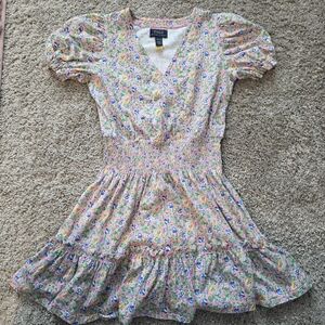 Polo Ralph Lauren Girls Pink Floral Smocked Dress Size M 8–10